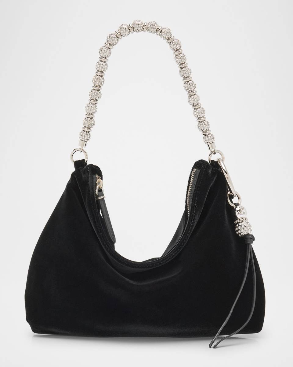 Crystal Velvet Shoulder Bag